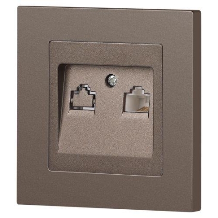 Розетка компьютерная 1-м СП Accent 6-303-08 RJ45 IP20 бронза Intro Б0063639