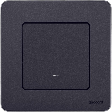 Переключатель 1-кл. Inspiria 10А IP20 250В 10AX с подсветкой/индикацией механизм антрацит IEK 673663