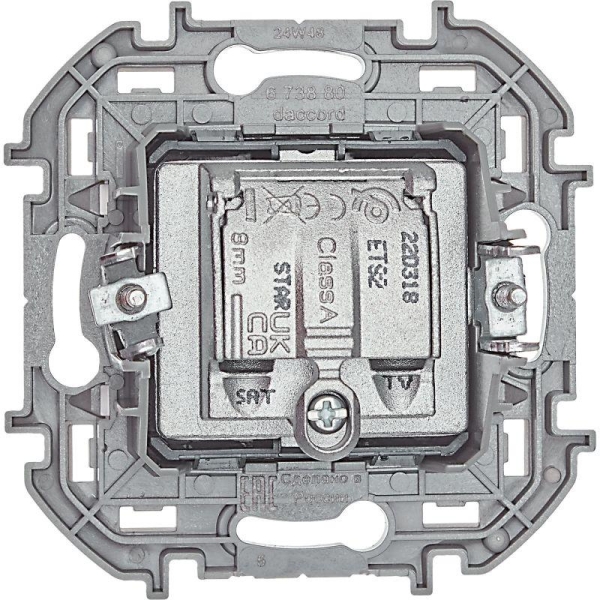 Розетка телевизионная TV/SAT Inspiria с топологией "звезда" механизм бел. IEK 673880
