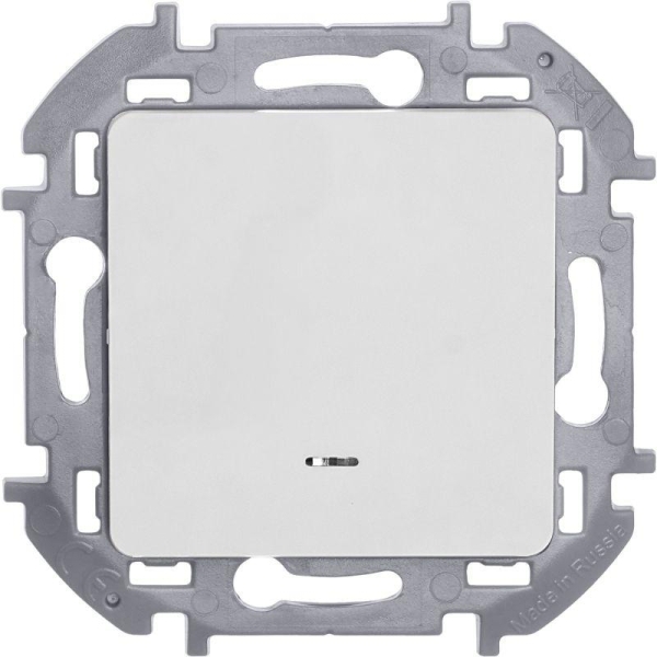 Переключатель 1-кл. Inspiria 10А IP20 250В 10AX с подсветкой/индикацией механизм бел. IEK 673660