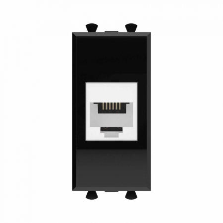 Розетка телефонная 1мод. Avanti "Черный квадрат" RJ12 без шторок модульная механизм DKC 4402611