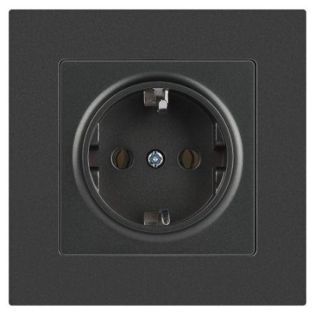 Розетка 1-м СП Accent 6-202-07 16А IP20 250В 2P+E Schuko графит Intro Б0063697