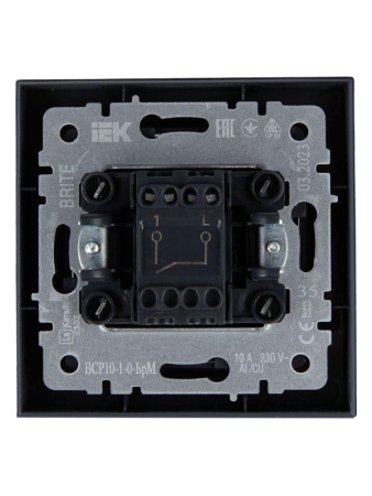 Выключатель 1-кл. СП BRITE ВСР10-1-0-БрМ 10А в сборе маренго IEK BR-V10-0-10-K35-F