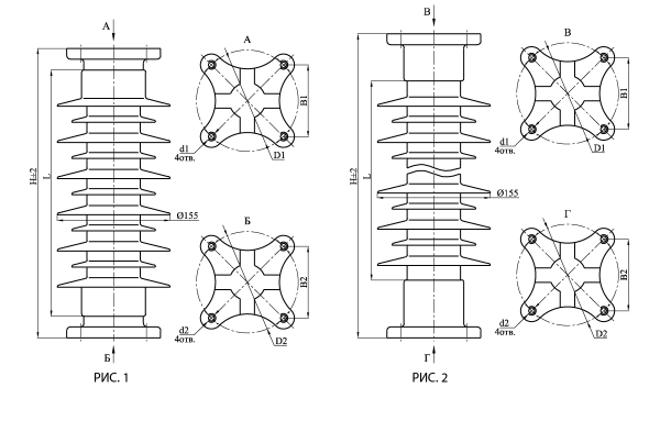 Изоляторы опорные полимерные типа ОСК 20-35 на напряжение 35 кВ