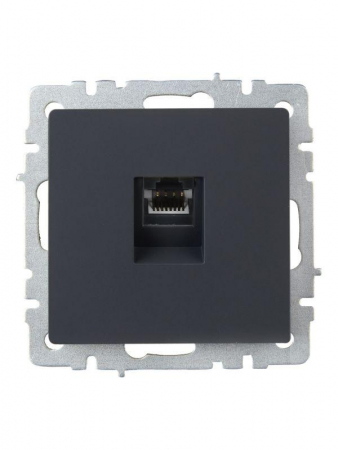 Розетка компьютерная СП RJ45 кат.5E BRITE РК10-БрГ механизм графит IEK BR-K10-1-K53