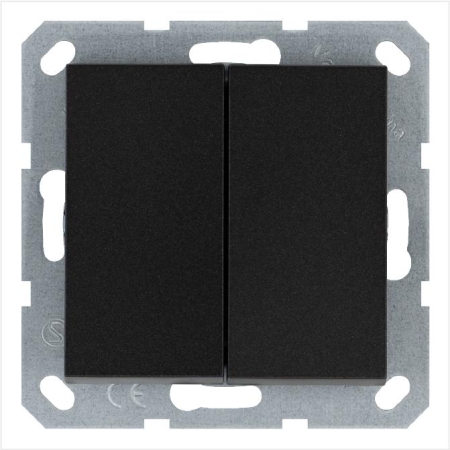 Переключатель перекрестный 2-кл. 10А IP20 механизм антрацит Jasmart G3014B