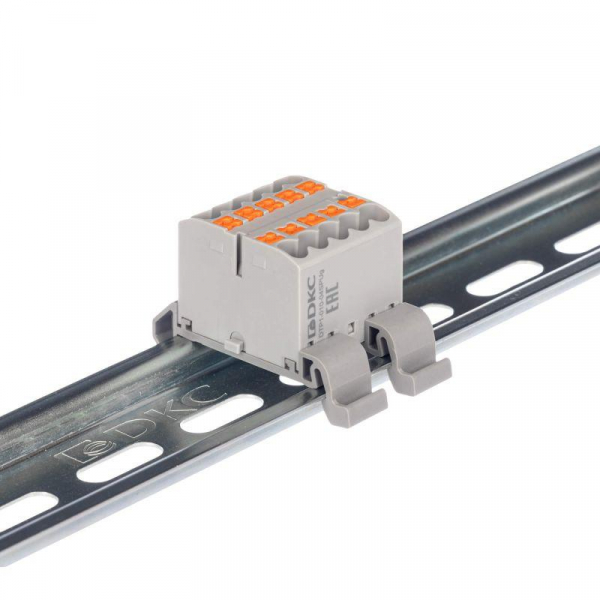 Блок распределительный зажим push-in 10 точек подключения 2.5кв.мм сер. DKC DTP1-010-04SPUG