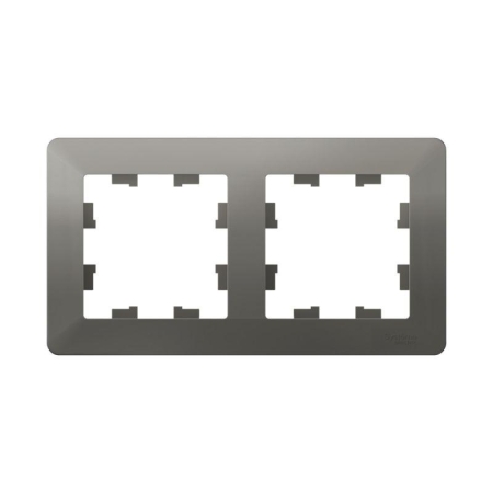 Рамка 2-м AtlasDesign Air сталь/дым. черн. SE ATN220902