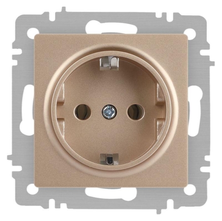 Розетка 1-м СП Accent 6-202-04 16А IP20 250В 2P+E Schuko шампань Intro Б0063690