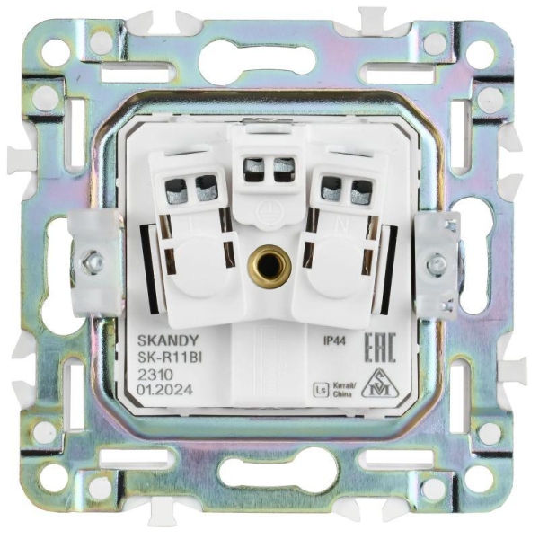 Розетка 1-м SKANDY 16А IP44 с заземл. защ. шторки с крышкой SK-R11G графит IEK SK-R16-16-44-K53