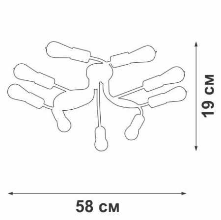 Люстра 9хE27 макс. 60Вт Vitaluce V4449-1/9PL