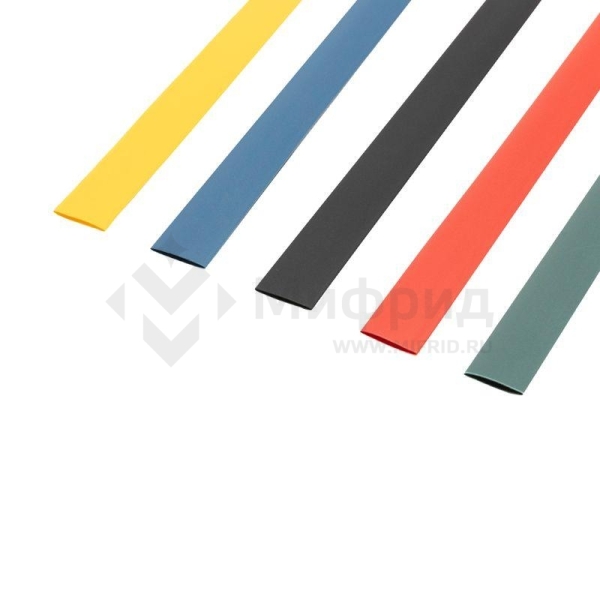 Набор трубок термоусадочных ТУТ нг 8.0/4.0 5 цветов 1м (уп.50шт) Rexant 29-0158