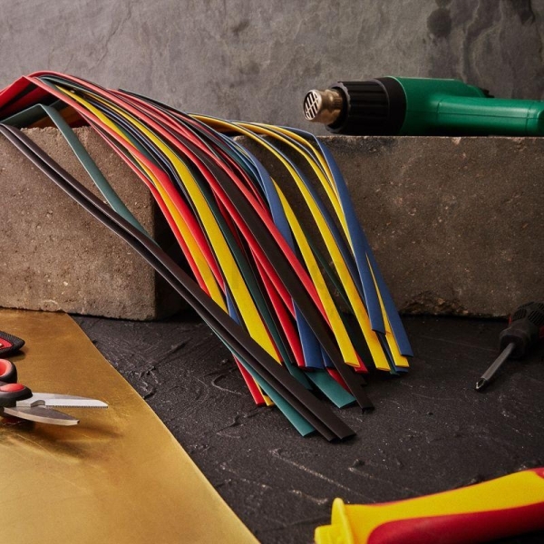 Набор трубок термоусадочных ТУТ нг 8.0/4.0 5 цветов 1м (уп.50шт) Rexant 29-0158