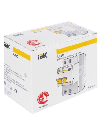 Выключатель автоматический дифференциального тока 2п C 25А 100мА тип AC 4.5кА АД-12 KARAT IEK MAD10-2-025-C-100