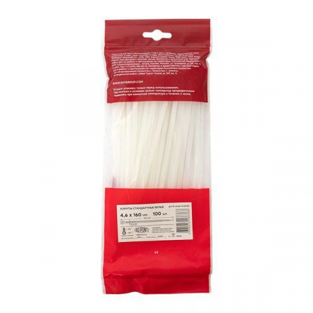 Хомут P6.6 4.6х160 FlexLock стандартный бел. (уп.100шт) PROxima EKF plc-fl-ctsw-4.6x160