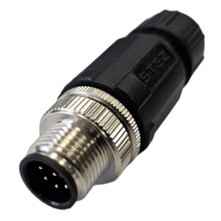 Разъем М12 8A штыревой пайка пластик. прямой резьба PG7 каб. часть СЦМ120022-08A СТЭЗ 185200166