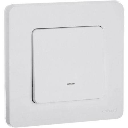 Переключатель 1-кл. Inspiria 10А IP20 250В 10AX с подсветкой/индикацией механизм бел. IEK 673660