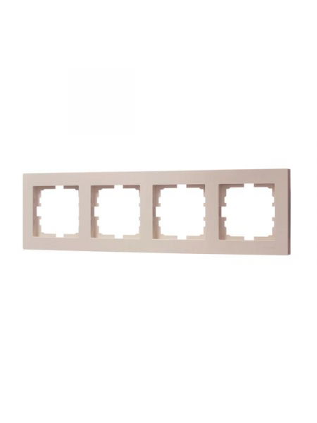 Рамка 4-местн. горизонт. VESNA кремов. LEZARD 742-0300-149