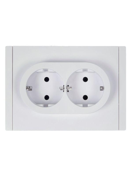 Розетка 2-м СП FORTE&PIANO FP224 16А с заземл. без защ. шторок безвинт. крепл. бел. IEK FP-R21-16-1-K01