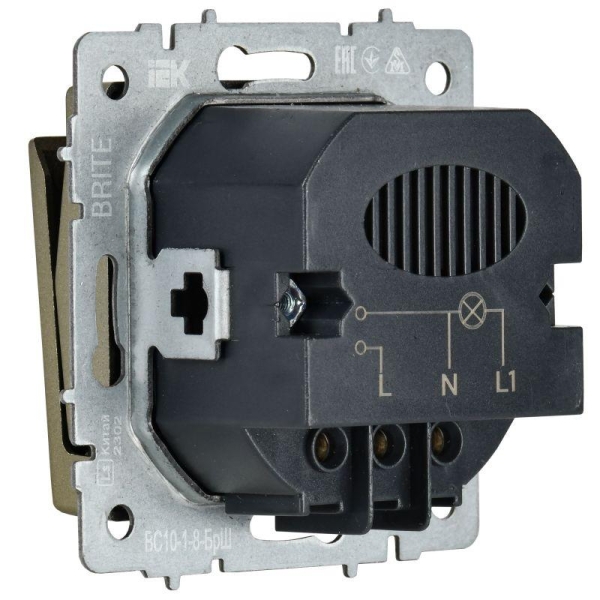 Выключатель карточный BRITE 30А ВС10-1-8-БрШ механизм шампань IEK BR-V11-0-10-K37