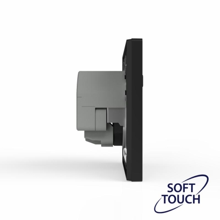 Розетка 1-м СП Pixel IP20 с заземл. с 2-мя заряд. устр. USB тип A+C механизм карбон TOKOV ELECTRIC TKE-PX-R1U2AC-C14