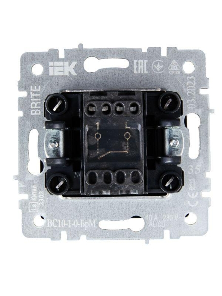 Выключатель 1-кл. СП BRITE ВС10-1-0-БрМ 10А механизм маренго IEK BR-V10-0-10-K35