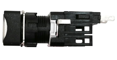 Кнопка нажимная возвратная квадратная (1НО) бел. EMAS D100KDB