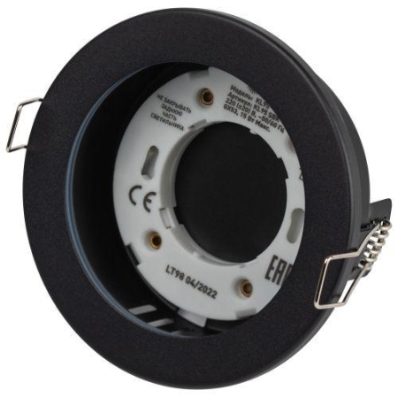 Светильник KL95 SBK под лампу GX53 IP44 влагозащищенный встраиваемый черн. Эра Б0055812