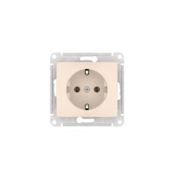 Розетка Glossa 16А с заземл. быстрозажим. клем. механизм беж. SE GSL000243S