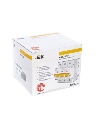 Выключатель автоматический модульный 3п C 125А 15кА ВА47-150 KARAT IEK MVA50-3-125-C