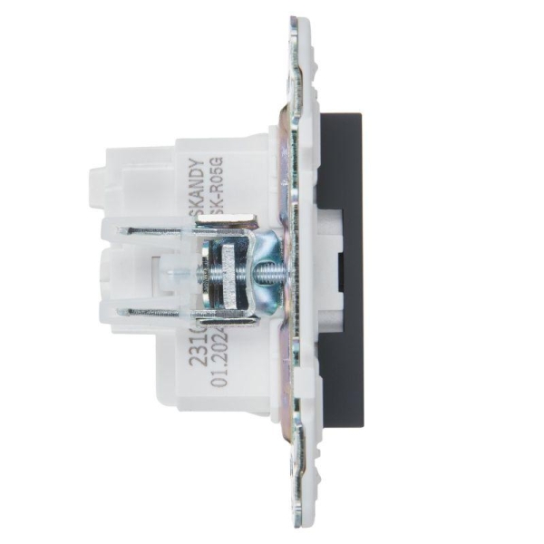 Розетка SKANDY 16А с заземл. без защ. шторок SK-R05G графит IEK SK-R11-16-K53