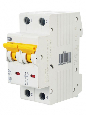 Выключатель автоматический модульный 2п C 6А 6кА ВА47-60M KARAT IEK MVA31-2-006-C