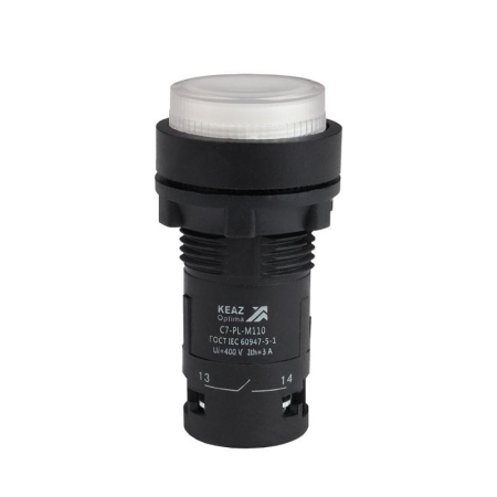 Кнопка с подсветкой OptiSignal Compact D22 С7-PL-M110 бел. 1НО 230В AC XB7NW31M1 КЭАЗ 362099
