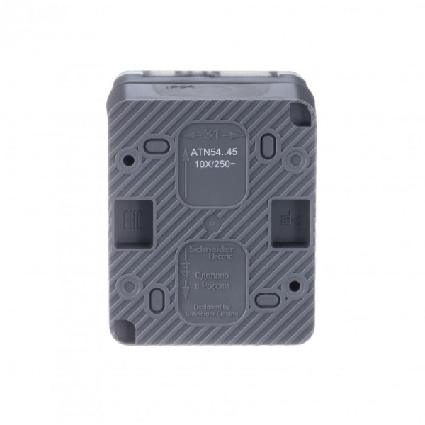 Розетка 1-м ОП AtlasDesign PROFI 16А IP54 250В заземл. защ. шторки антрацит SE ATN544045