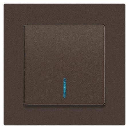 Выключатель 1-кл. СП Accent 6-102-08 10А IP20 250В с подсветкой AL/CU бронза Intro Б0063463