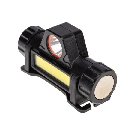 Фонарь-трансформер заряжаемый NEW AGE налобный/автомобильный с торцевым магнитом 3 режима работы регулируемый поворот быстрый съем фонаря с ремня 2000 мАч Rexant 75-7839