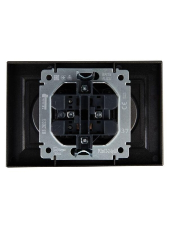 Розетка 2-м СП BRITE РСш12-2-БрШ 10А в сборе без заземл. защ. шторки шампань IEK BR-R23-10-K37-F