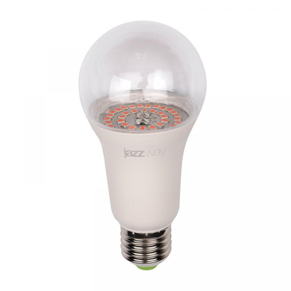 Лампа светодиодная PPG A60 Agro 15Вт А60 грушевидная E27 IP20 для растений красн./син. спектр clear матов. JazzWay 5049444