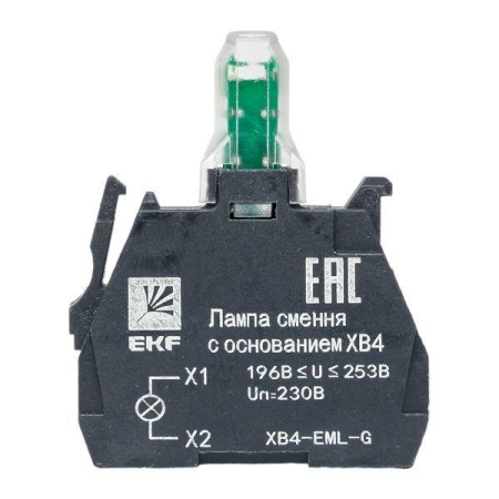 Лампа сменная с основанием XB4 зел. 230В PROxima EKF XB4-EML-G