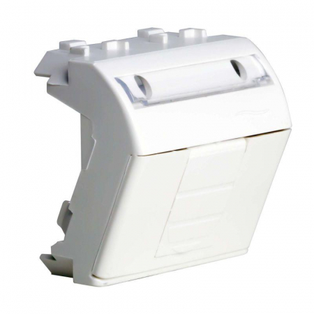 Розетка компьютерная 1-м СП 2мод. Brava RJ45 кат.5E бел. DKC 76655B