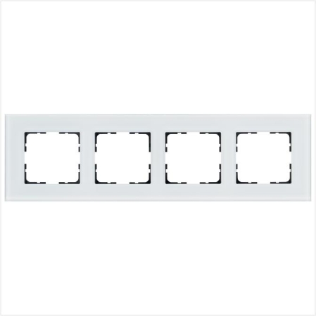 Рамка 4-м G-Glass стекло бел. White Glass Jasmart G1004GW