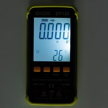 Мультиметр смарт цифровой DT133 встроен. фонарь ФАZА 5061774