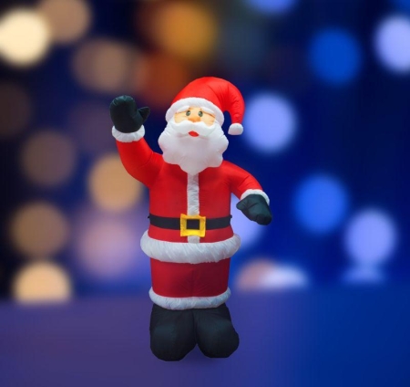 Фигура надувная 3D "Дед Мороз приветствует" 180см 5LED бел. 15Вт IP65 внутр. подсветка компрессор с адаптером 12В Neon-Night 511-114