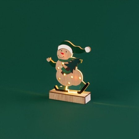 Фигура деревянная "Снеговик" 18см 5LED тепл. бел. 0.1Вт IP20 с подсветкой Neon-Night 504-017