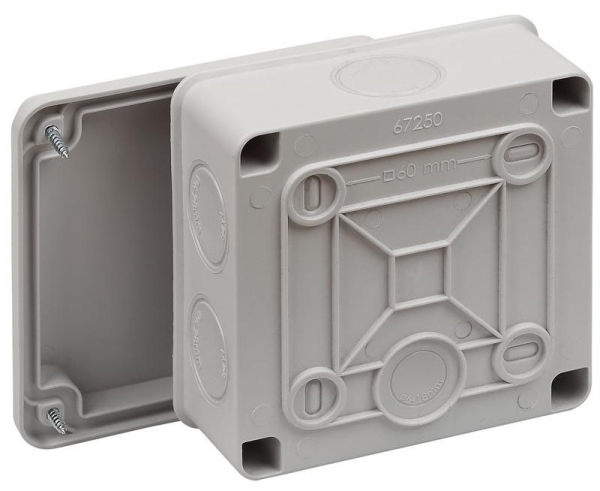Коробка распределительная ОП 100х100х50мм двухкомпонентн. 7 вводов IP66 сер. Ruvinil 67250