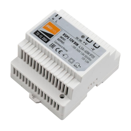 Блок питания для светодиодной ленты BSPS DIN 12В 4.5А=60Вт PL IP20 Pro+ JazzWay 5049963
