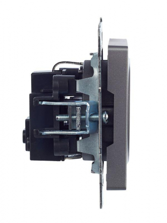 Розетка 1-м СП BRITE РС11-1-0-БрС 16А с заземл. без защ. шторки механизм сталь IEK BR-R11-16-K46