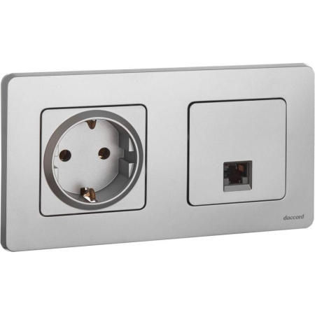 Розетка компьютерная Inspiria RJ45 кат.5E UTP алюм. IEK 673827