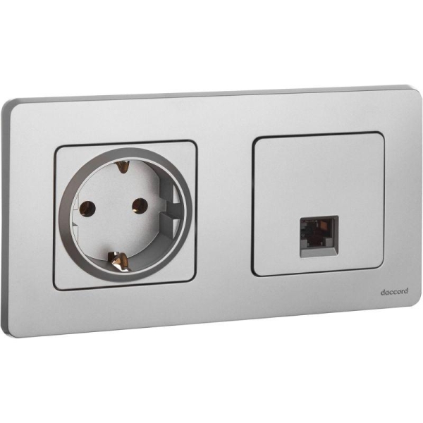 Розетка компьютерная Inspiria RJ45 кат.5E UTP алюм. IEK 673827