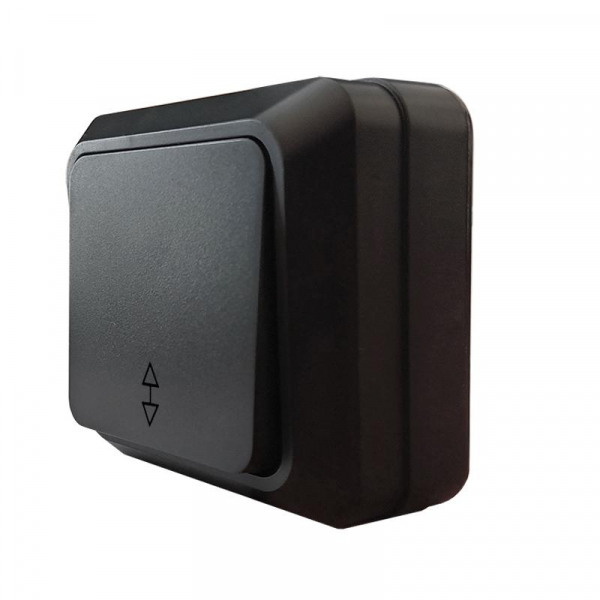 Переключатель проходной 1-кл. ОП Олимп 10А IP20 черн. Universal 2210